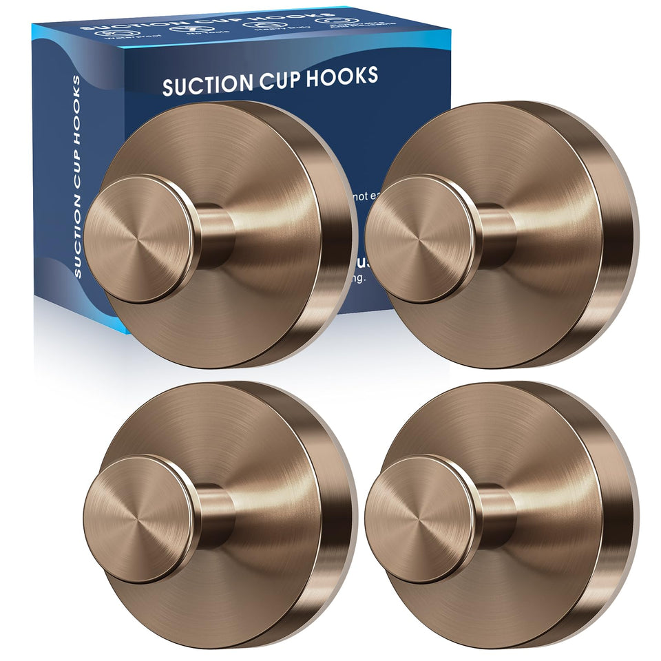 MOTAIPEAK champagne bronze suction hook on shower wall, ideal for towels.
