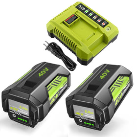 Moticett 40V 6.0Ah battery powers Ryobi tools with steady performance.