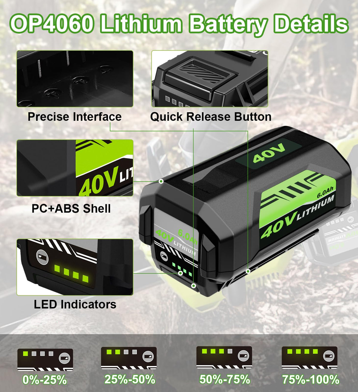Moticett 40V 6Ah label shot shows capacity and care notes