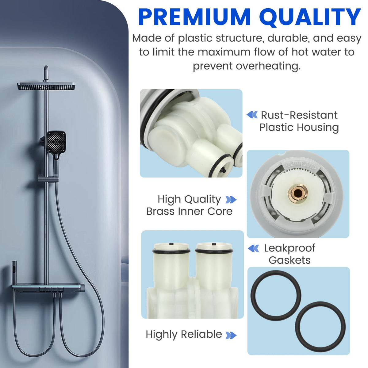 Motico RP46074 leak repair action enables easy fixes without wall access.
