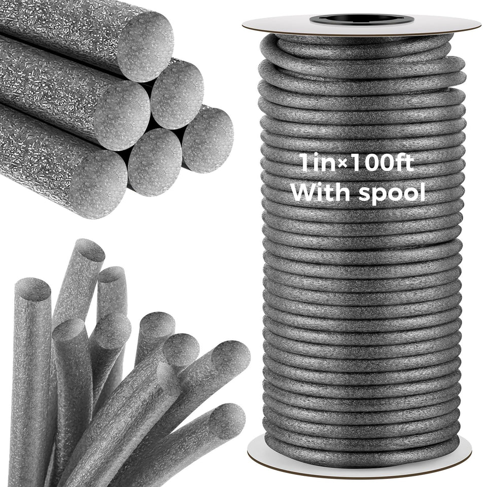 MotiMind foam backer rod 1in x 100ft for clean caulking gaps.