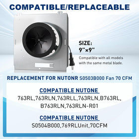 Motoasis 70 CFM bathroom fan motor for efficient airflow and quiet operation.