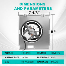 8x7-1-8 inch blade sizing ensures proper fit in ducts.