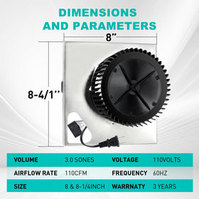 Motoasis high-speed, low-noise operation improves bathroom ventilation.