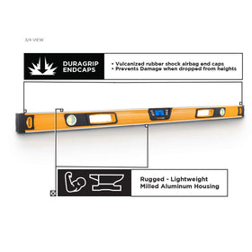 MOTORHEAD 48-Inch level magnetic bottom for hands-free use on metal surfaces