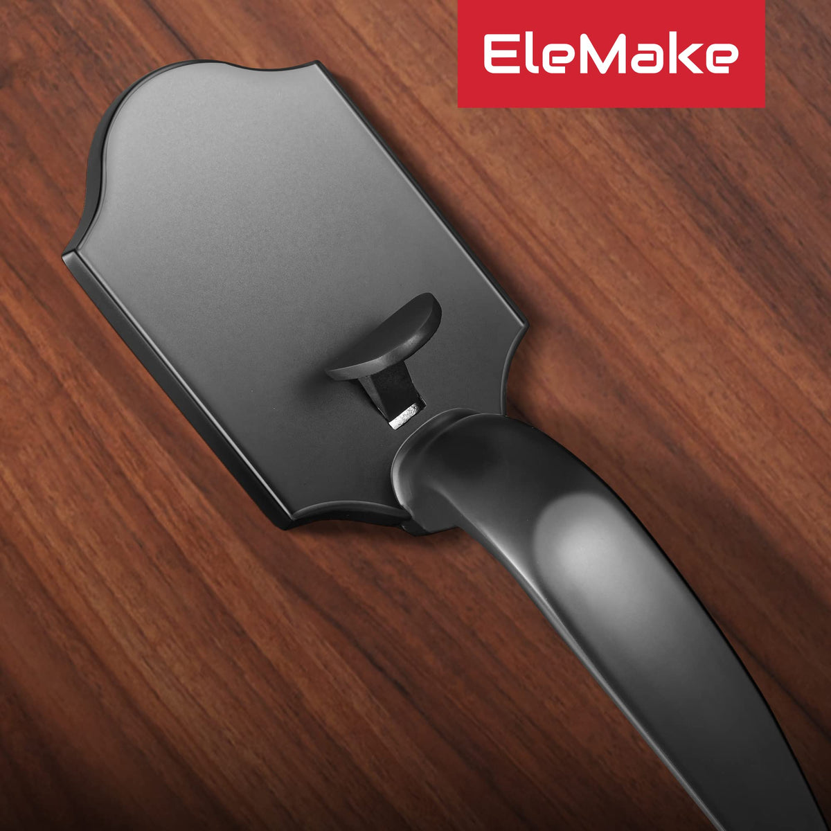 Motovecor Cove knob close-up shows durable matte black finish.