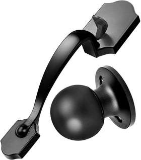 Motovecor front door handleset with Cove knob in matte black for durable exterior use.