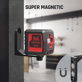 Motovera green cross-line beam provides high visibility in bright rooms
