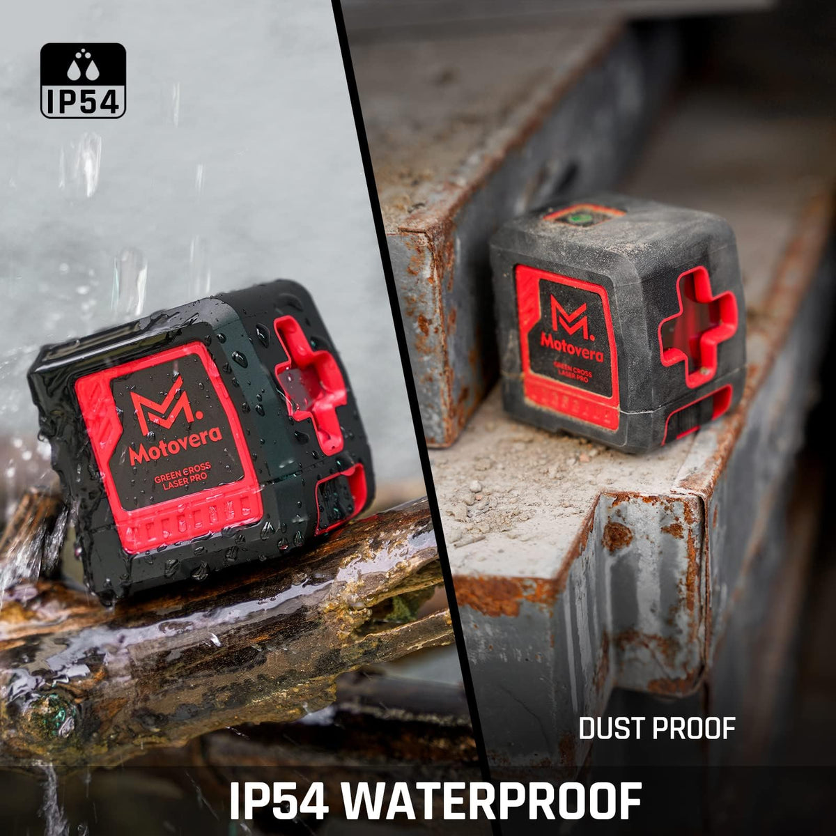 Motovera IP54 rugged housing protects against dust and water