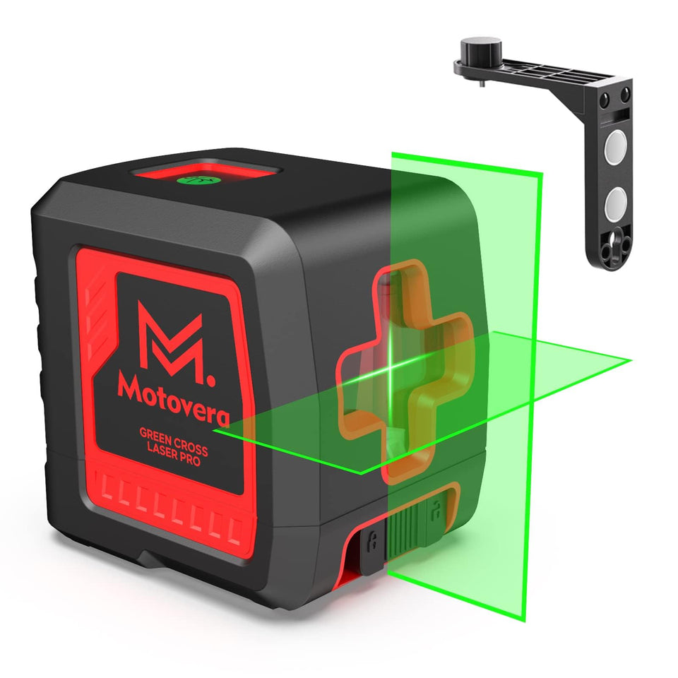 Motovera self-leveling laser level with 360-degree bracket for quick alignment