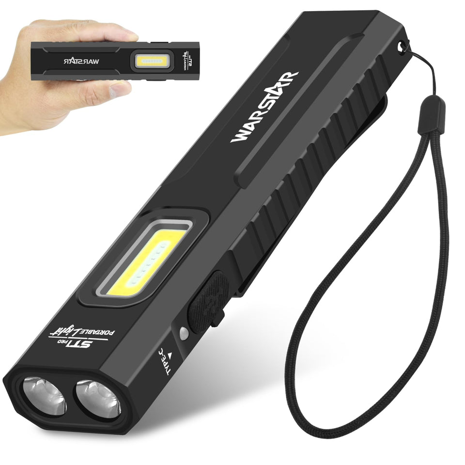 Mougcet 1500-lumen edc flashlight, flat design for night walks and quick inspections.