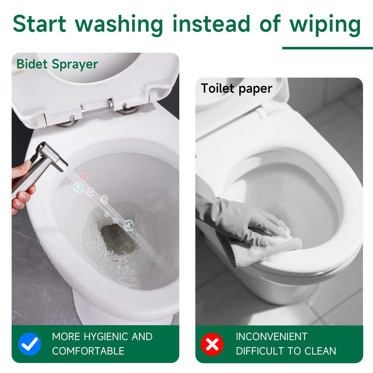 Mougcet 4 ft hose enables flexible reach for versatile bathroom tasks.