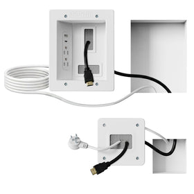 Mount-It! in-wall TV cable kit with recessed power and dual outlet