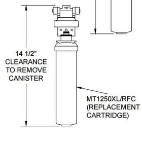 Mountain Plumbing MT1250XL/RFC Mountain Pure filter closeup highlighting easy-to-install cartridge