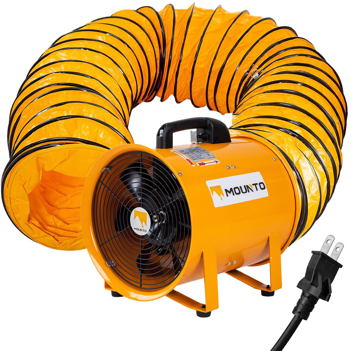 MOUNTO 12-inch heavy-duty axial fan for robust airflow in confined spaces.
