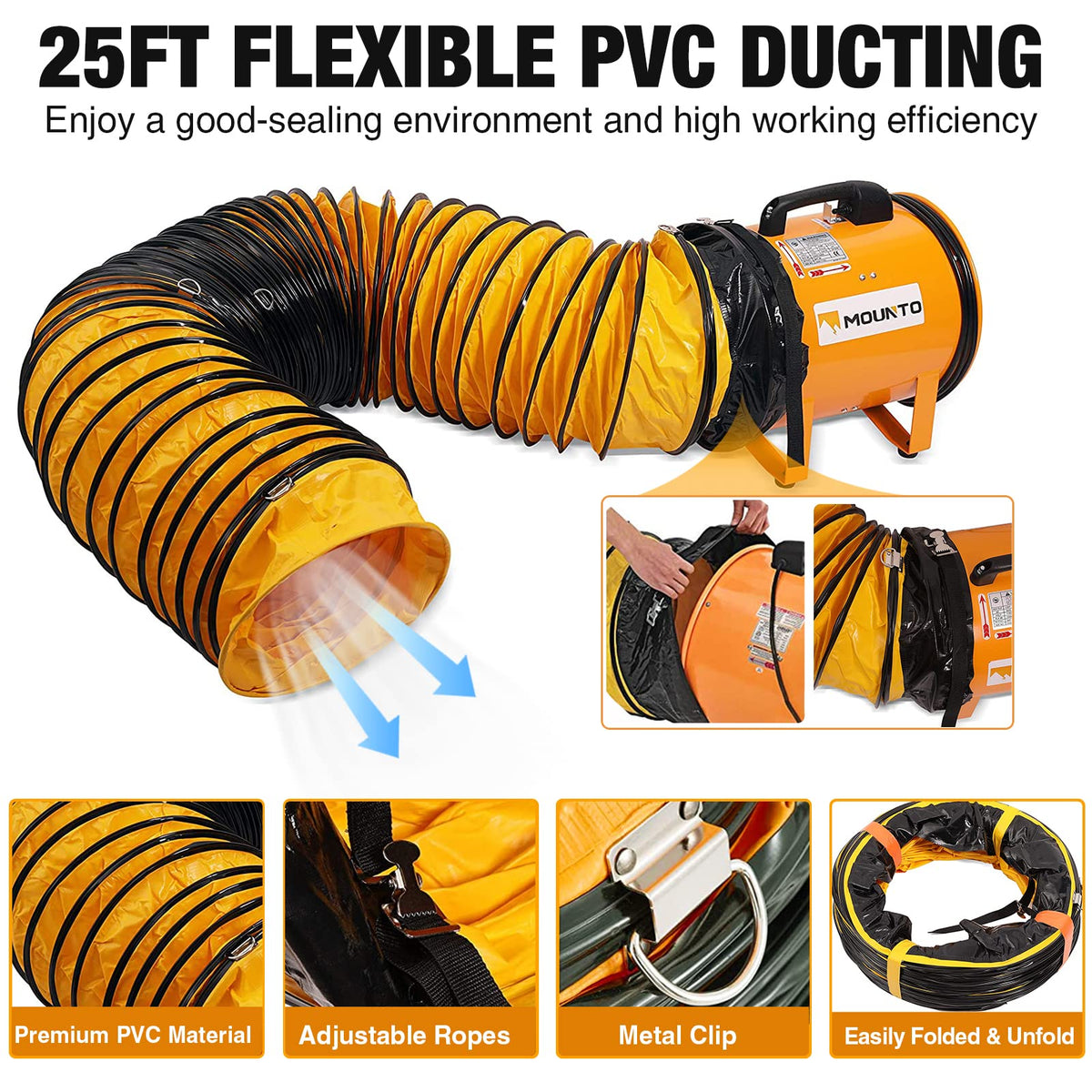 Durable orange steel construction from MOUNTO for lasting performance.