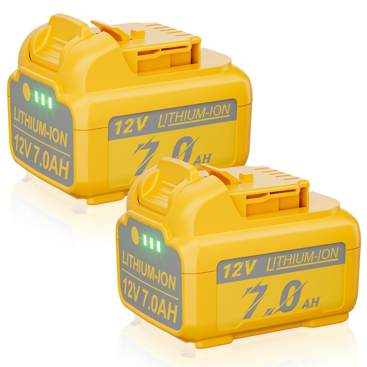 Mounzuikue dual 7000mAh Dewalt DCB120 battery powering tools with extended runtime.