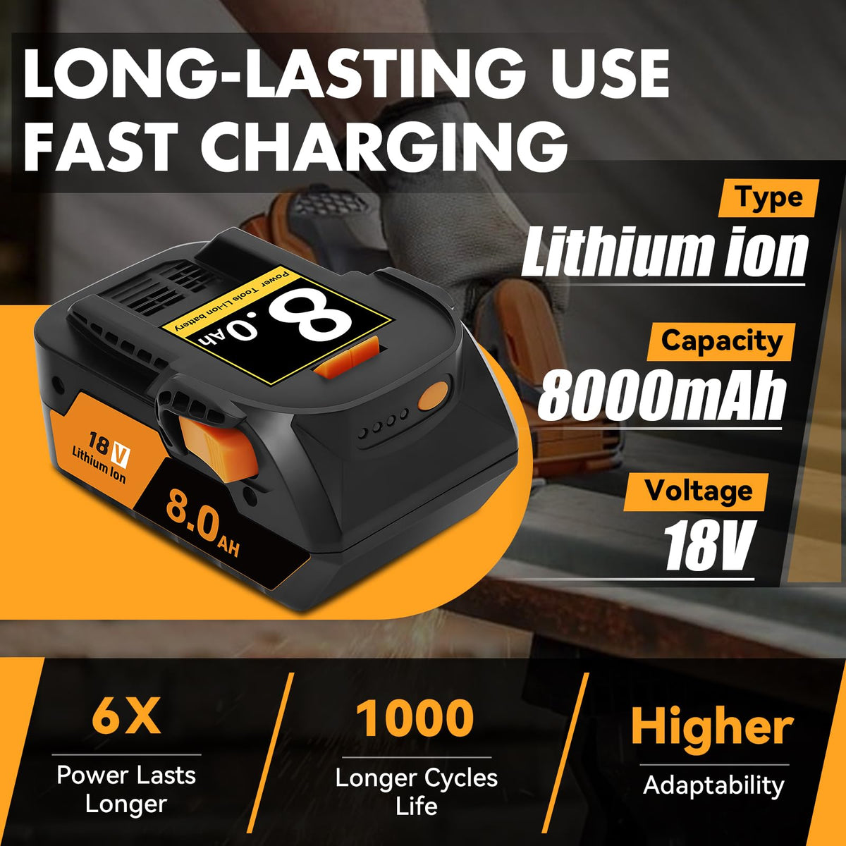 Mounzuikue compatible with Ridgid 18V tools and chargers for versatility.