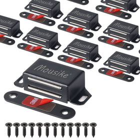 Mousike cabinet magnets 30lb black door latch demonstrates strong hold for reliable cabinet closure.