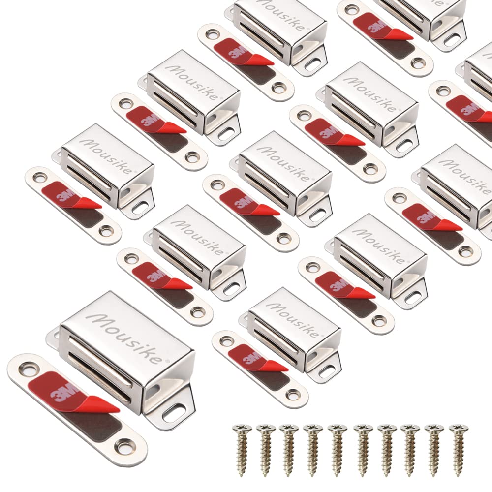 Mousike cabinet magnets 30lb close-door action for kitchen cabinet and drawer doors.