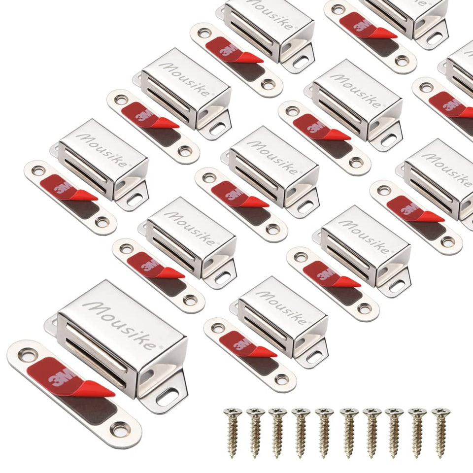 Mousike cabinet magnets 30lb close-door action for kitchen cabinet and drawer doors.