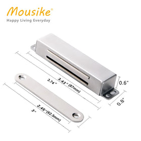 Mousike heavy-duty door magnet stainless steel shell offers long-lasting grip for kitchens and closets
