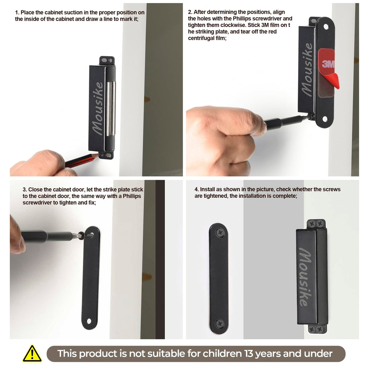 Mousike heavy-duty door magnet suits tall doors and high-traffic rooms