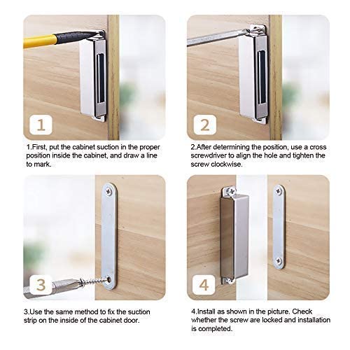 Mousike kitchen cabinet magnet in use on a drawer, showing easy latching.