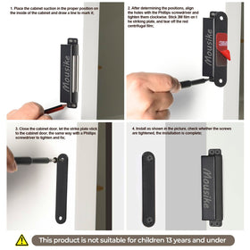 Mousike magnetic door catch in an RV setup to keep doors closed while traveling.