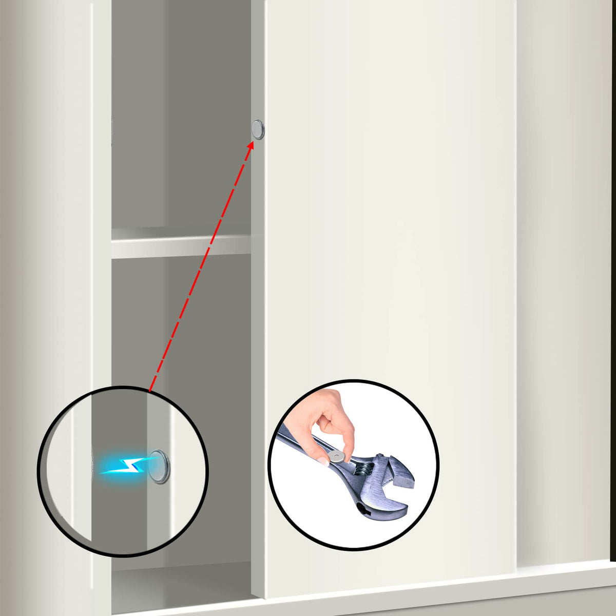 Mousike nail-free adhesive included for damage-free mounting.