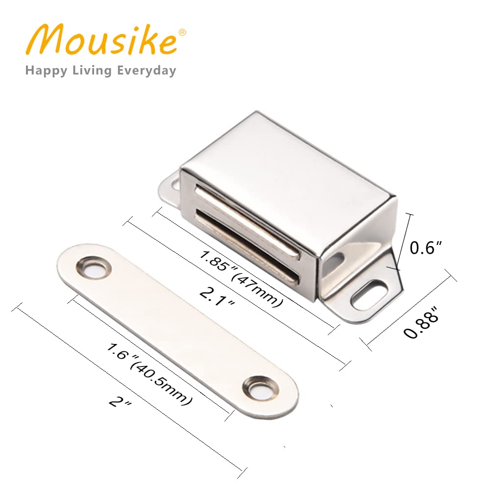 Mousike stainless steel magnet latch—durable construction for wardrobe doors and closets.