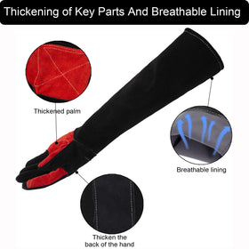 MOUTCLMB natural cowhide leather gloves offer durable, oil-resistant protection