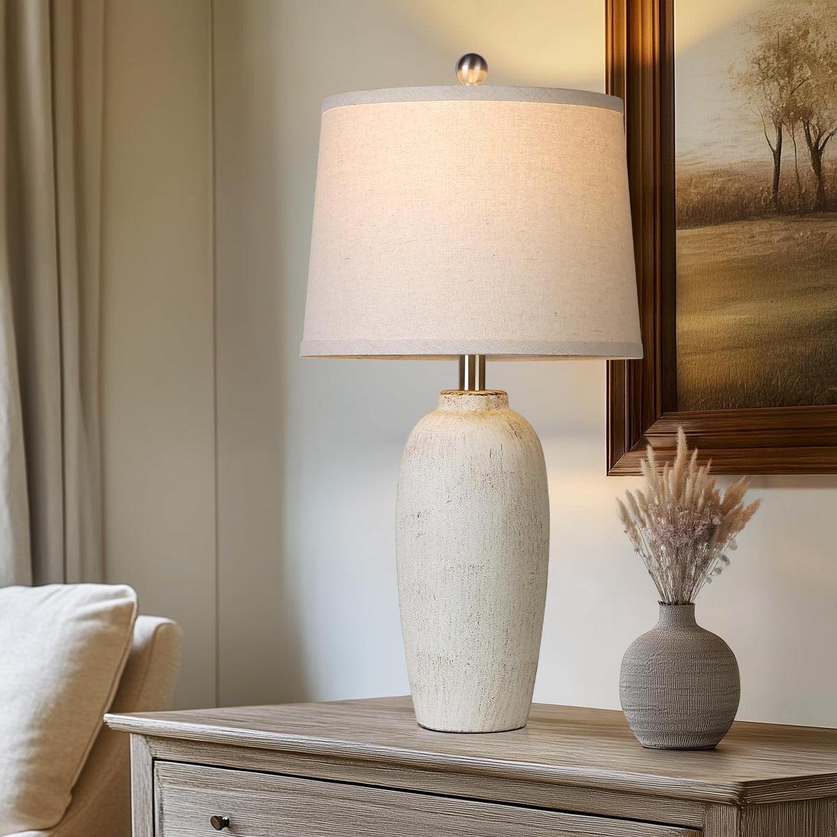 MOUVOVO bedside lamp shade assembly showing easy setup