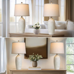 MOUVOVO ceramic lamp base in beige finish