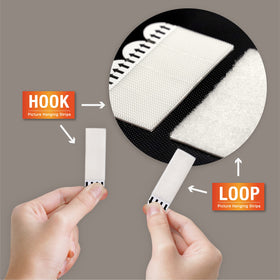 MOVELYST double-sided adhesive strips provide strong bond on smooth surfaces