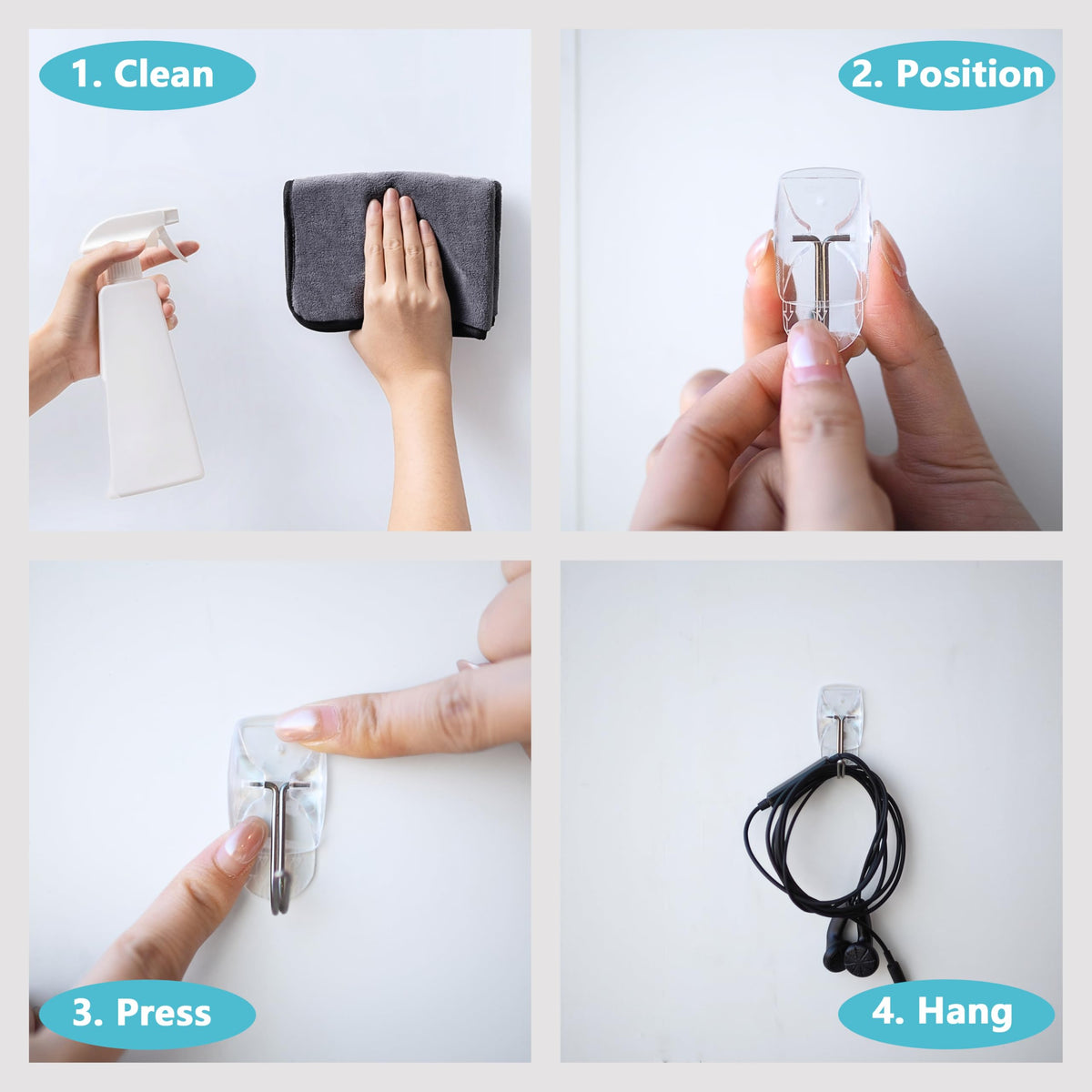 Movelyst hooks holding keys and hats for quick organizing