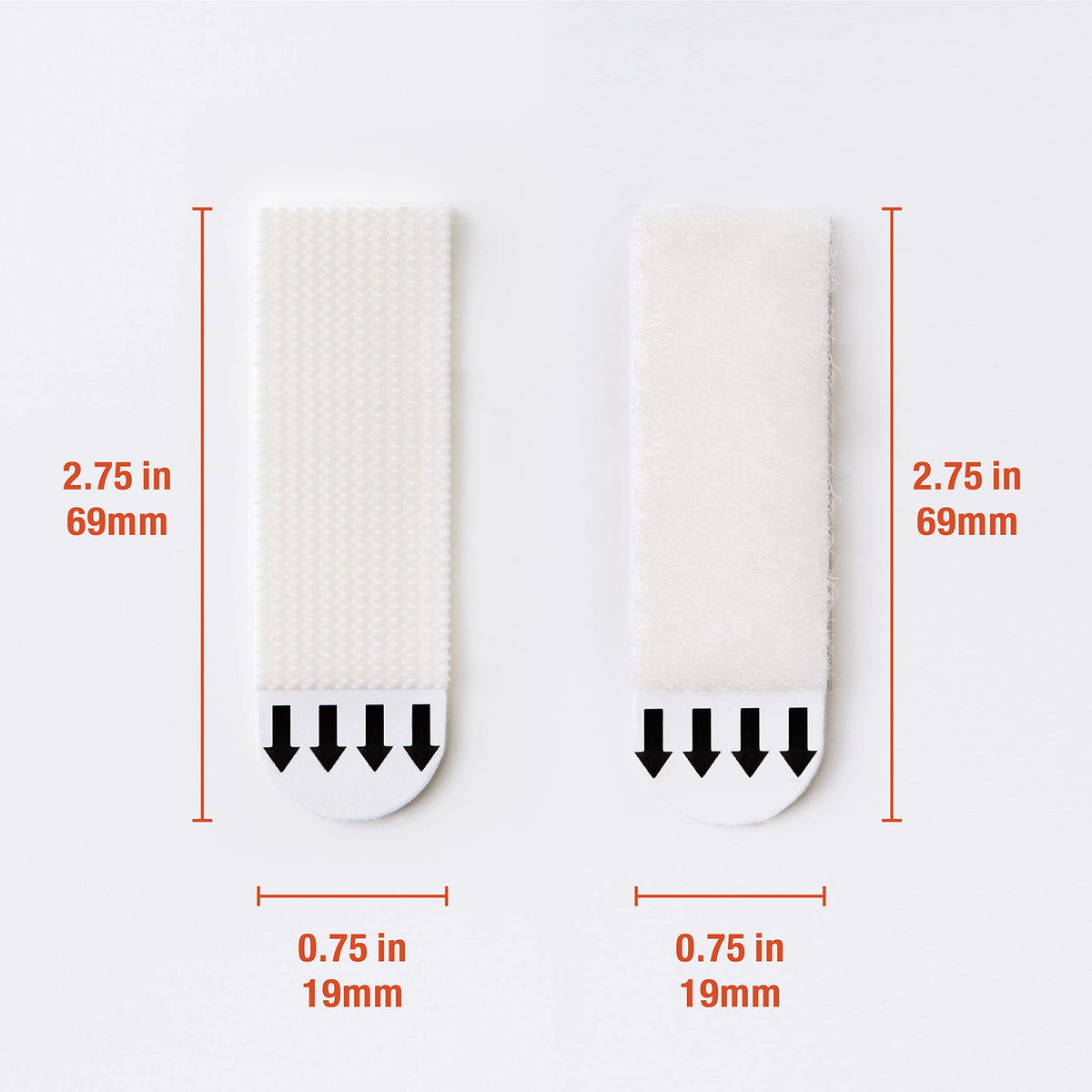 Movelyst strips applied to frame for secure, tool-free hanging