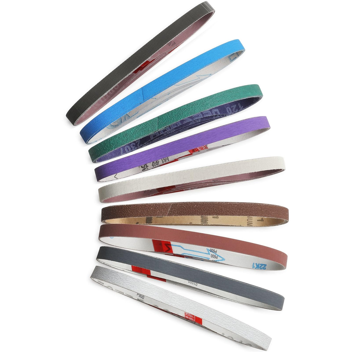 MOVIRON 80-grit sanding belt close-up for rapid roughing on wood and metal