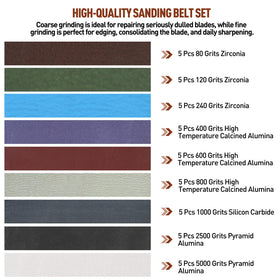 Moviron knife sharpener belts 120 grit for smoother edge refinement