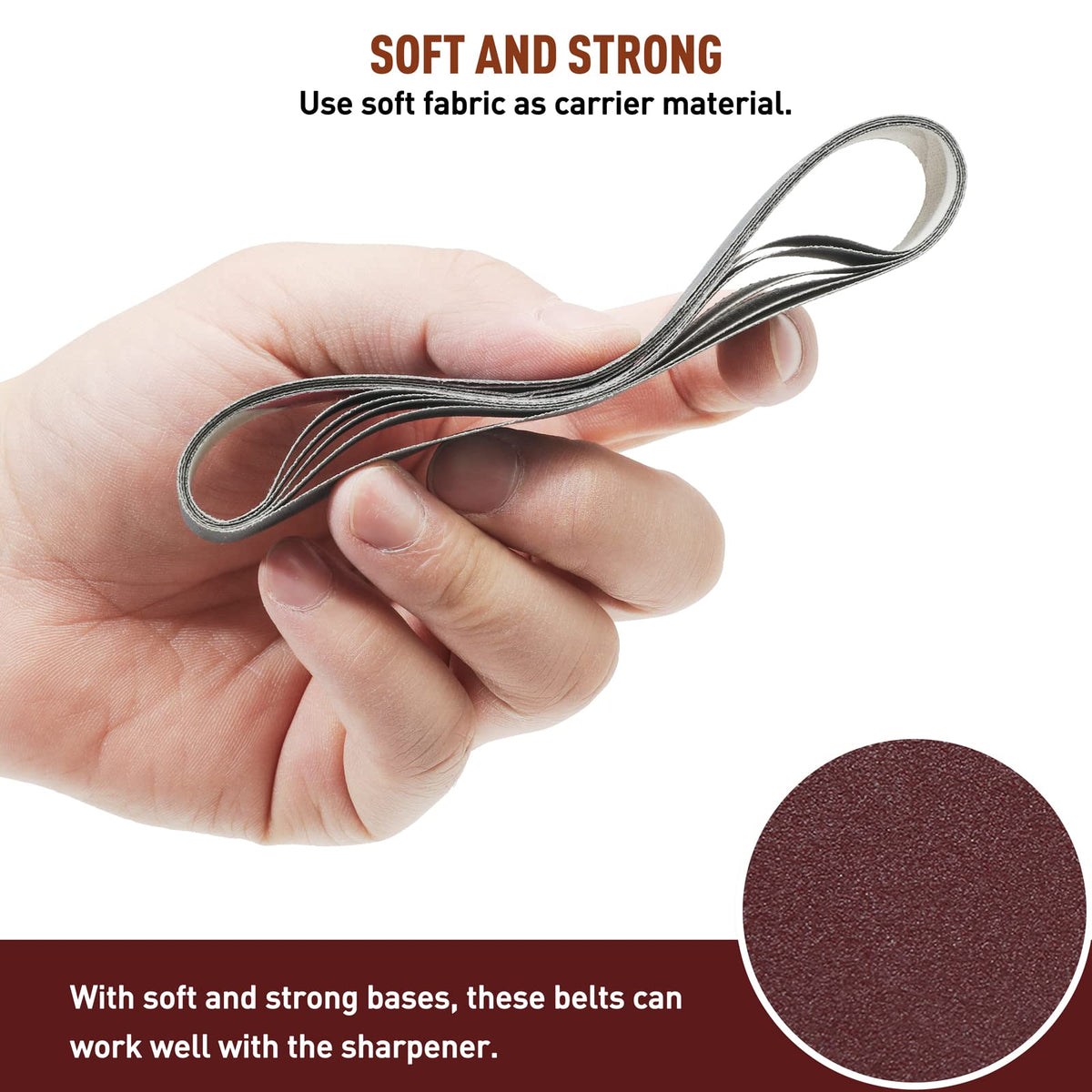 Moviron knife sharpener belts 400 grit for balanced sharpening on blades