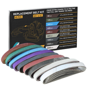 Moviron knife sharpener belts 80 grit for aggressive material removal and fast initial sharpening
