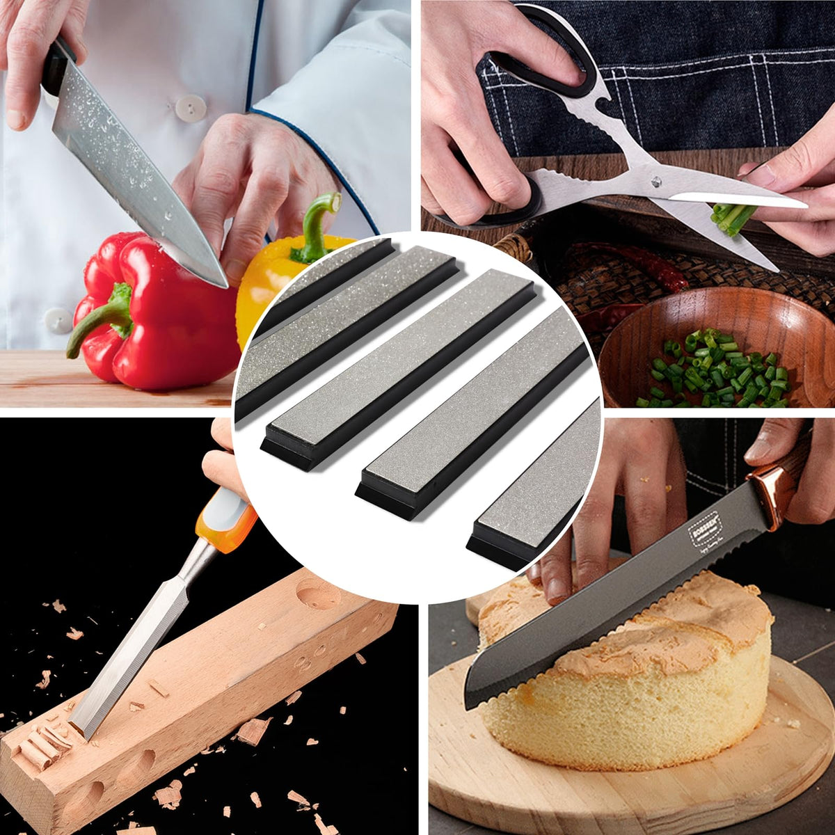 MOVIRON RUIXIN PRO in-use setup with knife sharpening on base