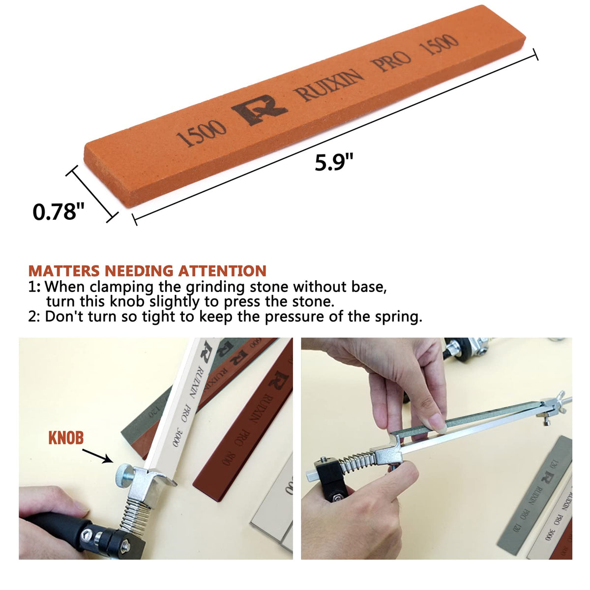 Moviron RuXin Pro 2000–3000 grit stones smooth bevels and remove fine burrs