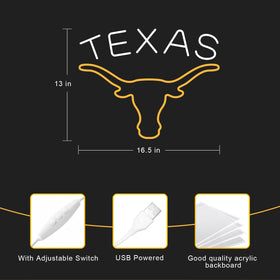 Moweek TEXAS Longhorn neon sign makes a gift-ready focal piece