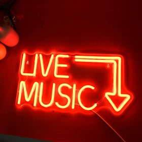 moweek Live Music Sign USB powered offers easy setup for any venue