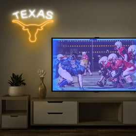 Moweek TEXAS Longhorn neon sign emits vibrant color in home spaces