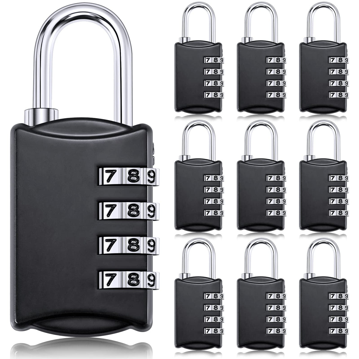 Moxweyeni 10-pack 4-digit lock body for secure travel luggage.