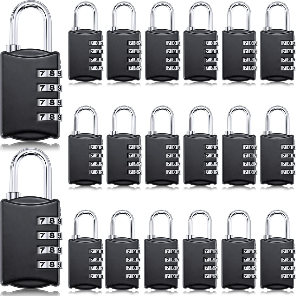 Moxweyeni 20-pcs 4-digit luggage locks set secures travel gear.