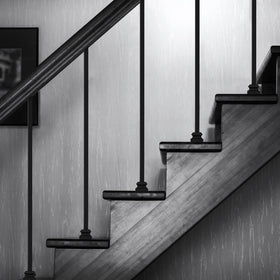 Moxweyeni baluster shoe satin black on stair demonstrates easy matching