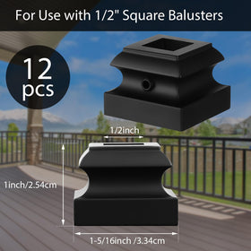 Moxweyeni baluster shoe satin black side view for quick install